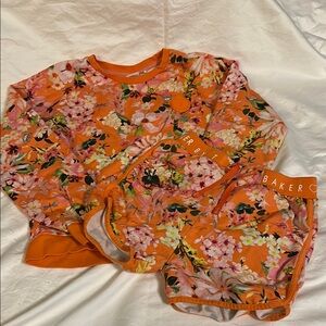 Girl’s Bakers Orange and Pink Floral Set